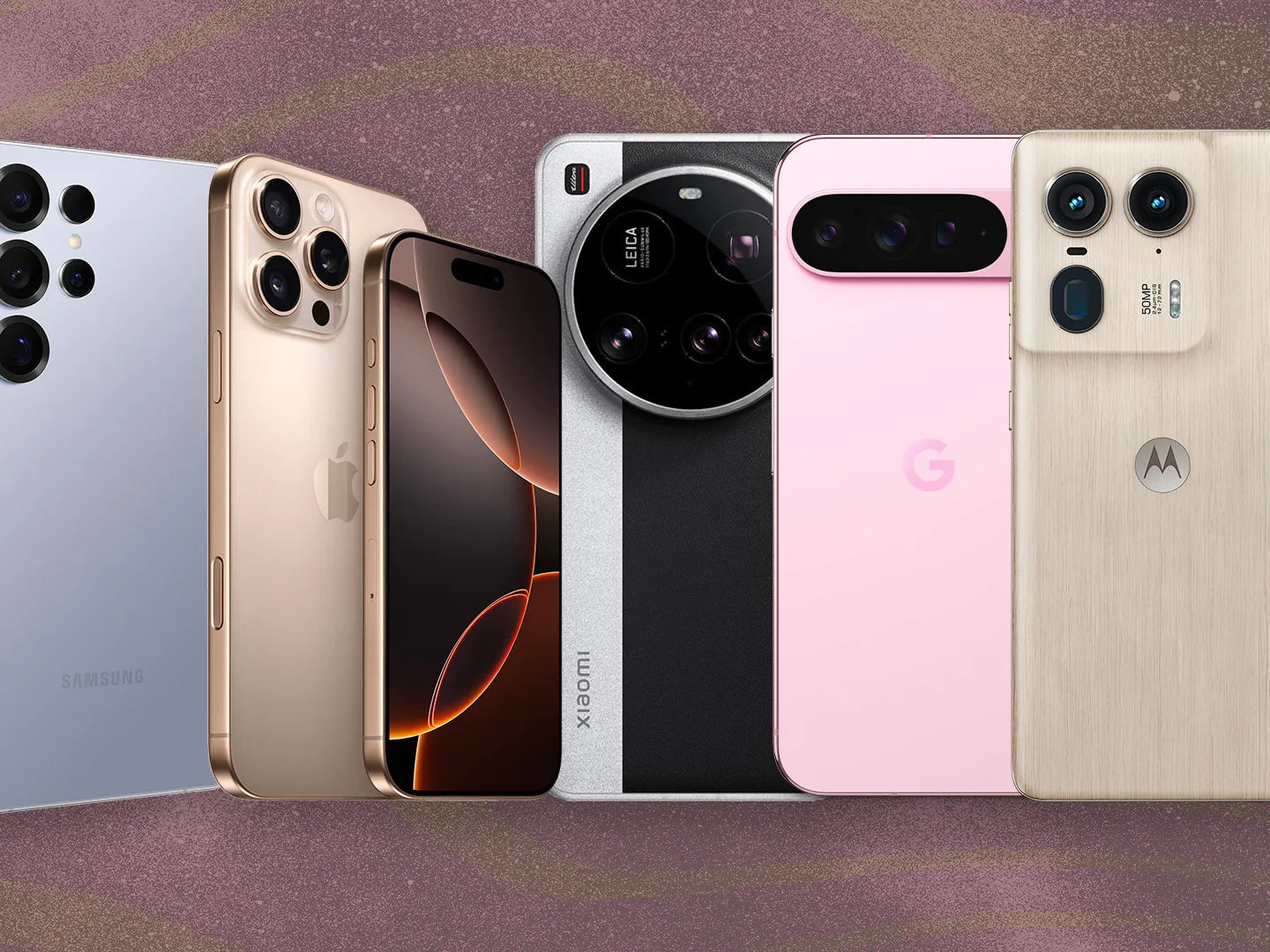 Différents modèles de smartphones récents (Samsung, iPhone, Xiaomi, Google Pixel, Motorola) – Guide iTelier Lyon pour identifier le modèle exact de son téléphone.